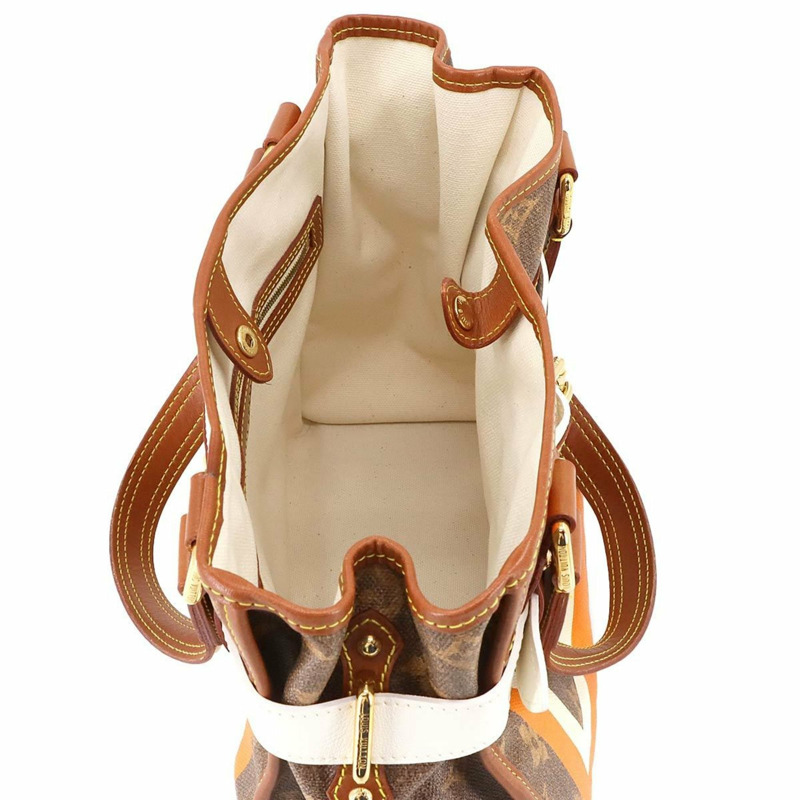 Louis Vuitton Monogram Tisse Sac Rayures 小號托特包，栗色，M56386-8
