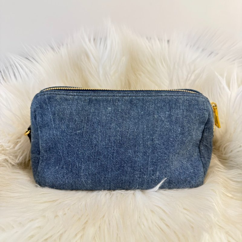 PRADA 牛仔化妝包-1