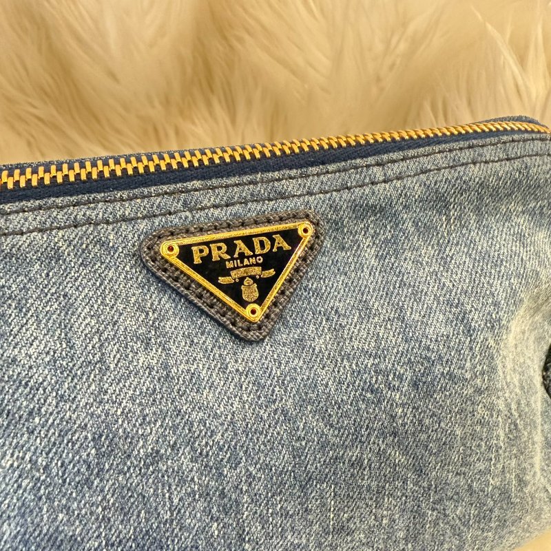 PRADA 牛仔化妝包-8