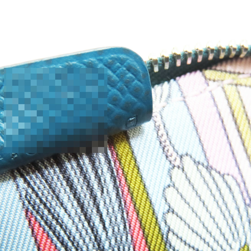 普魯士藍 Epsom牛皮 絲巾 Silk'In Change Purse 拉鍊零錢包 D刻【HERMES 愛馬仕】-6