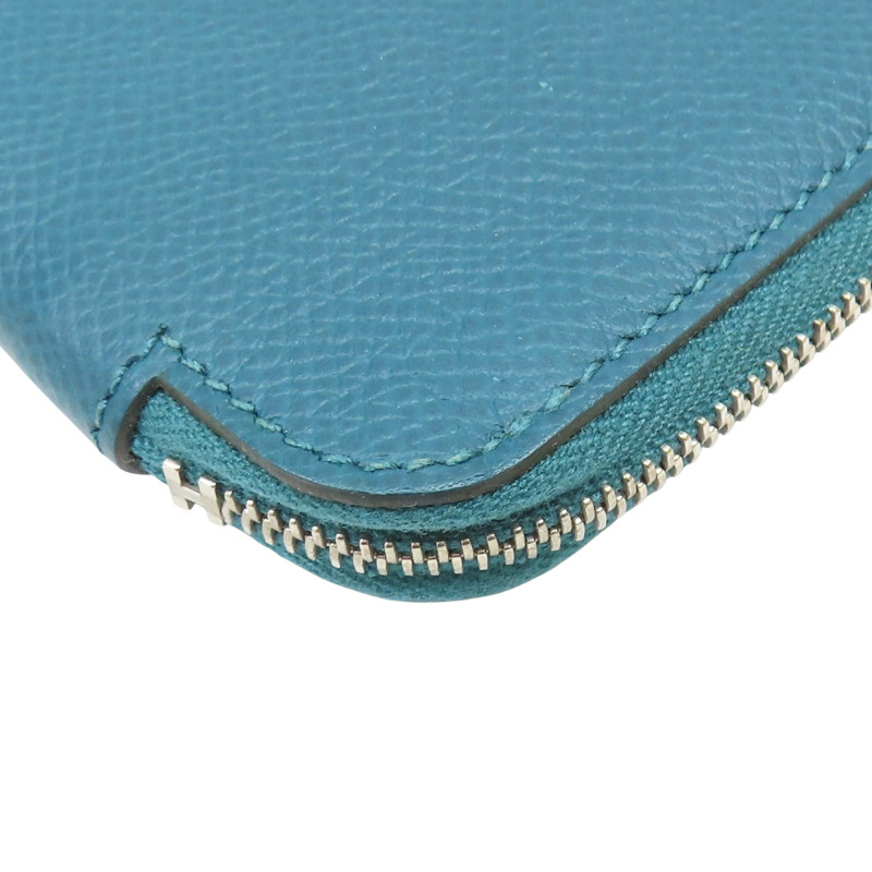 普魯士藍 Epsom牛皮 絲巾 Silk'In Change Purse 拉鍊零錢包 D刻【HERMES 愛馬仕】-7