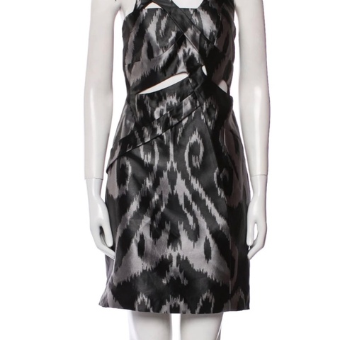 全新吊牌在GUCCI黒灰色系設計感修身洋裝