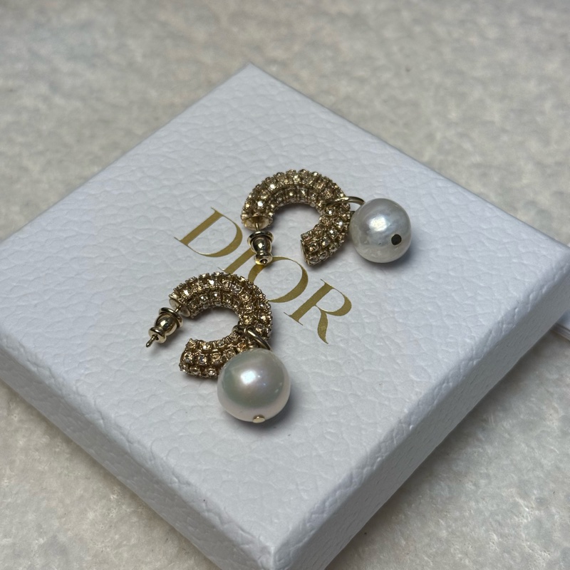 （全新閒置）Dior新款滿鑽巴洛克珍珠耳環-0