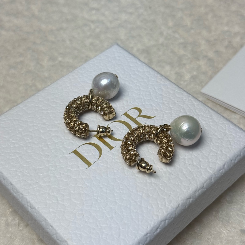 （全新閒置）Dior新款滿鑽巴洛克珍珠耳環-1