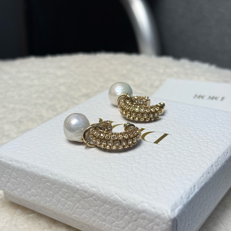 （全新閒置）Dior新款滿鑽巴洛克珍珠耳環-2