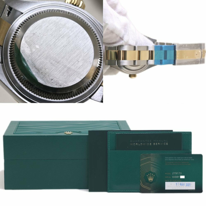 Rolex Datejust 28 鑲10顆鑽石，279173G，女士腕錶，18K黃金和不鏽鋼材質，40209-8
