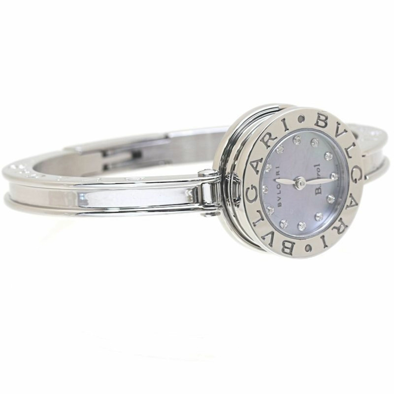 寶格麗 B.zero1 BZ22BSS 12 BZ22S 101079 女士鑲鑽腕錶，小號，不鏽鋼，40215-3