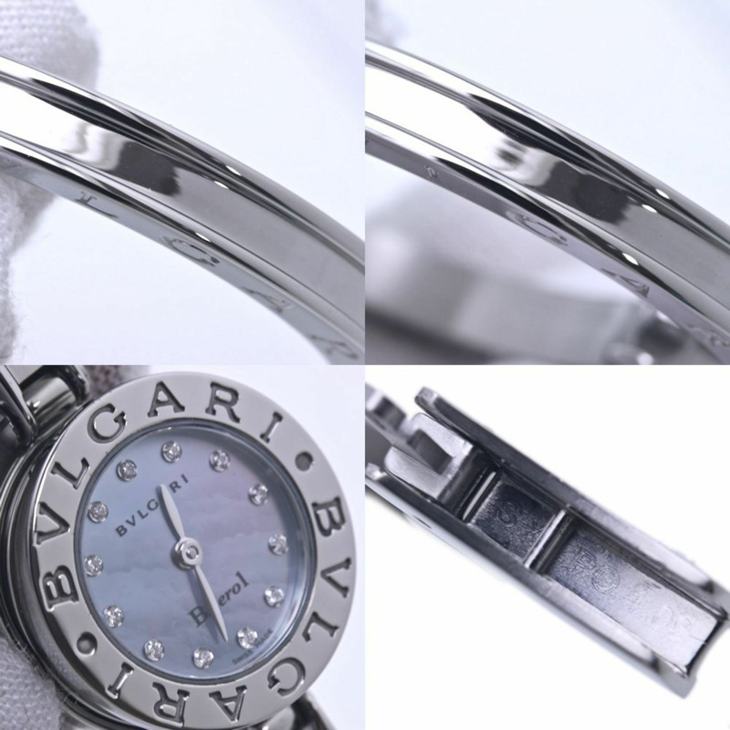 寶格麗 B.zero1 BZ22BSS 12 BZ22S 101079 女士鑲鑽腕錶，小號，不鏽鋼，40215-7