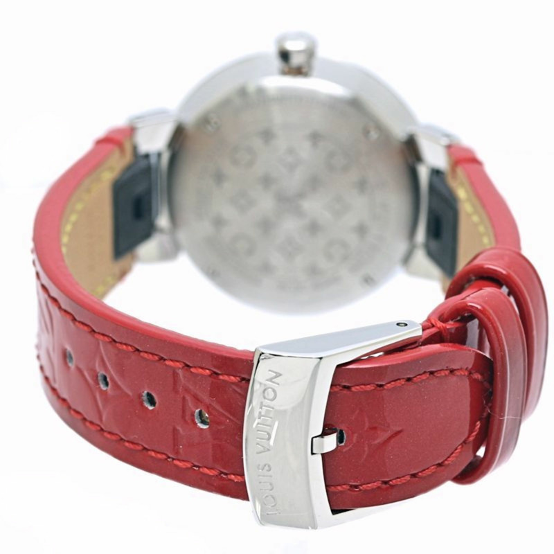 路易威登 Tambour PM QA146Z Monogram 紫紅色和橙色鑲鑽限量版女士腕錶 40216-2