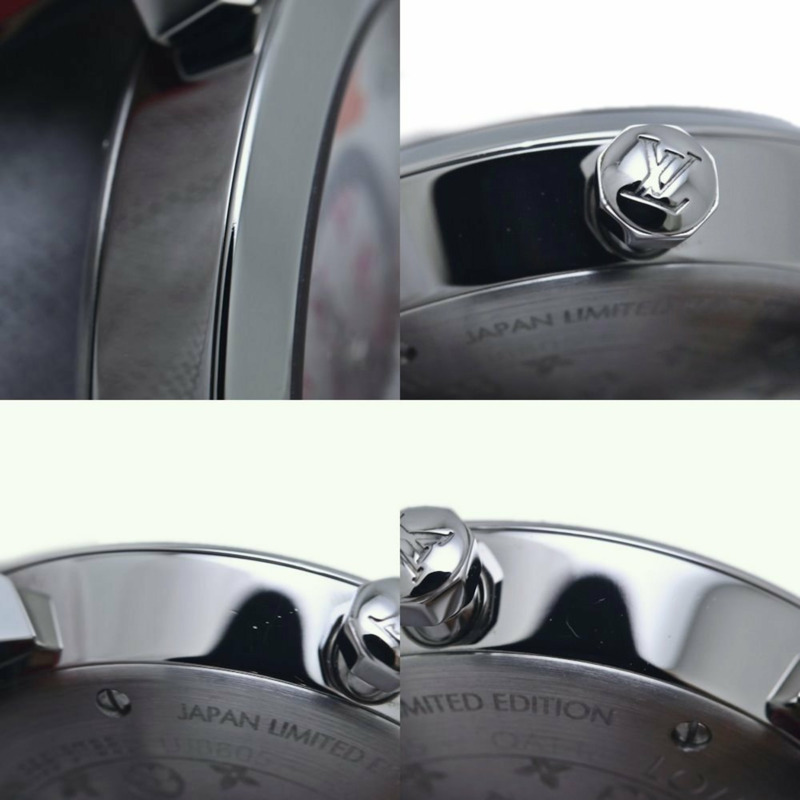 路易威登 Tambour PM QA146Z Monogram 紫紅色和橙色鑲鑽限量版女士腕錶 40216-4