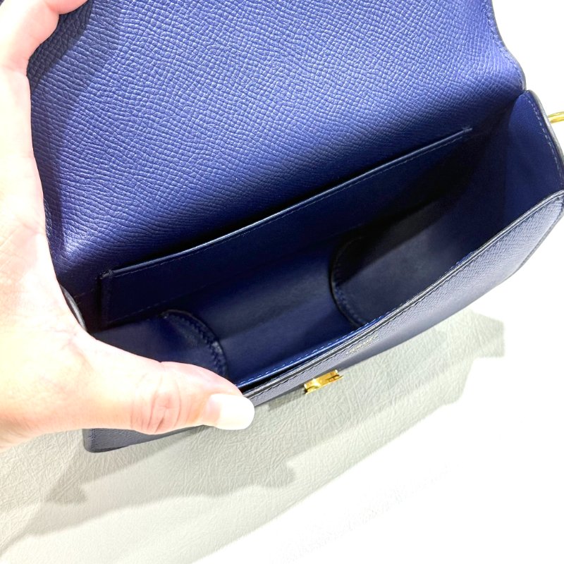 HERMES - 73藍Epsom mini Cherche Midi豬鼻斜背包-2