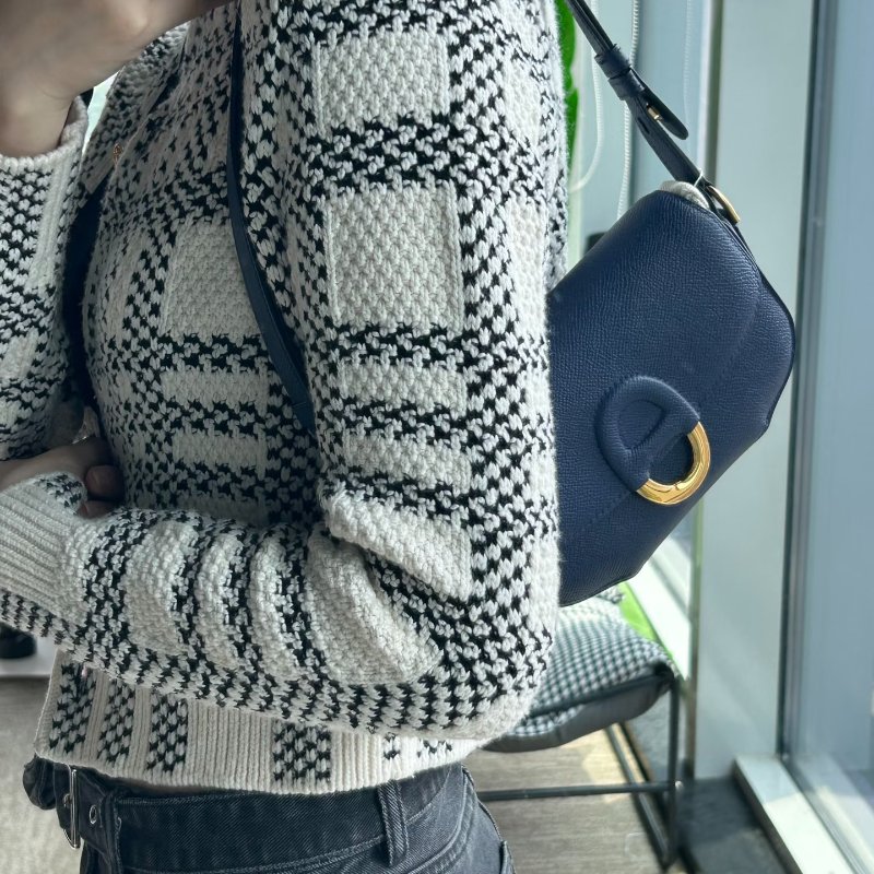 HERMES - 73藍Epsom mini Cherche Midi豬鼻斜背包-4