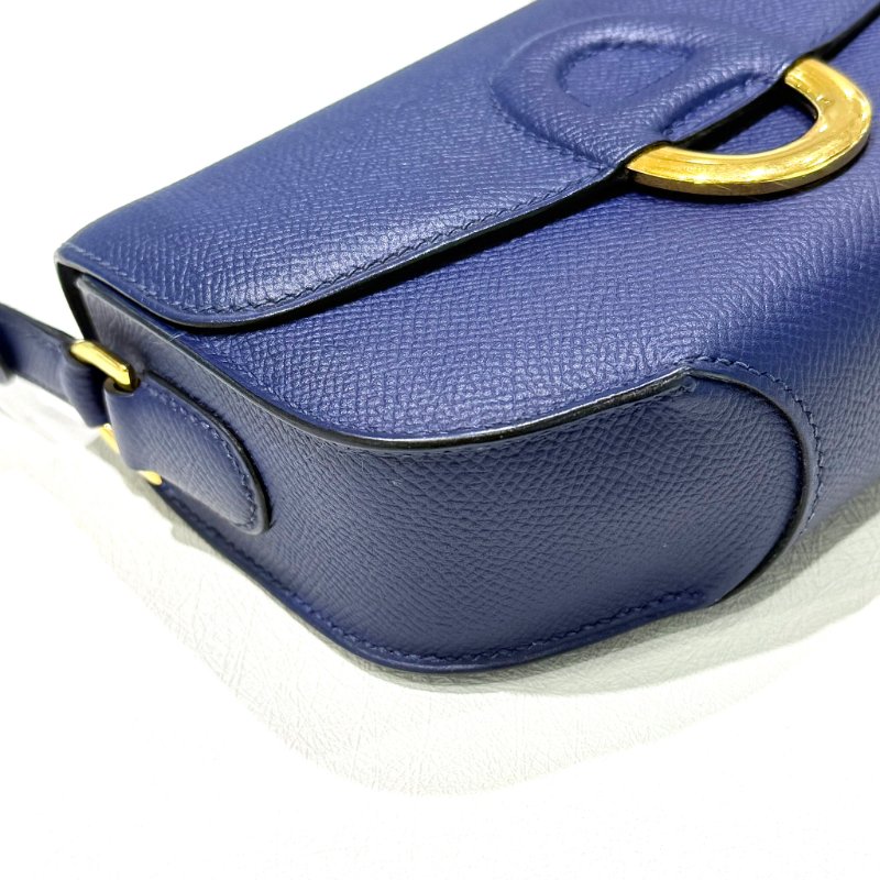 HERMES - 73藍Epsom mini Cherche Midi豬鼻斜背包-6