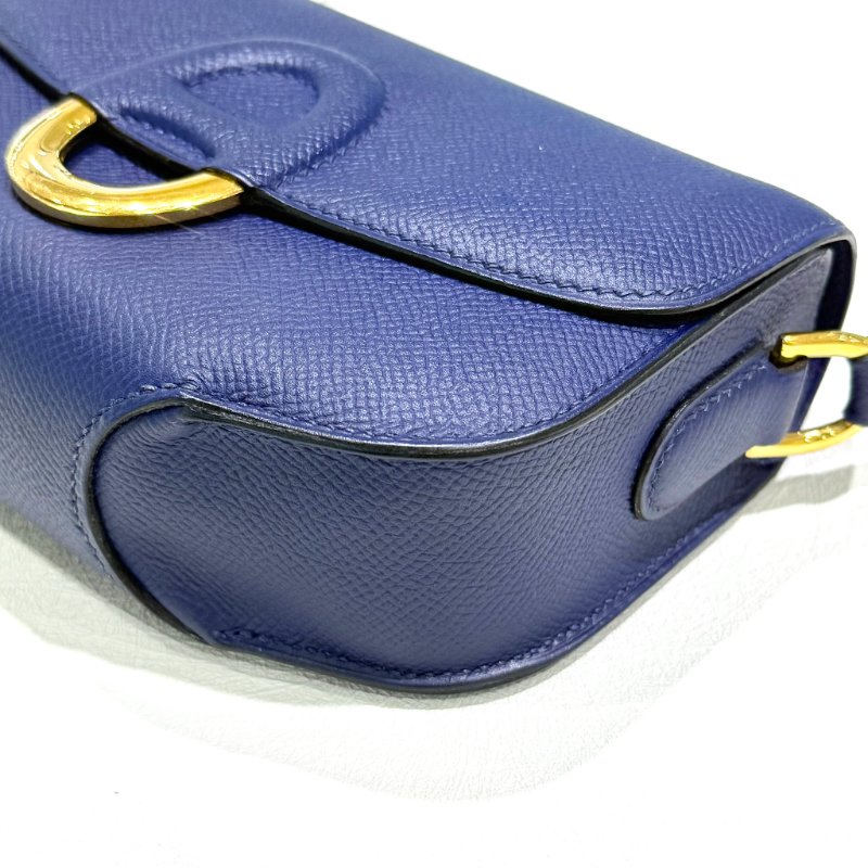HERMES - 73藍Epsom mini Cherche Midi豬鼻斜背包-7