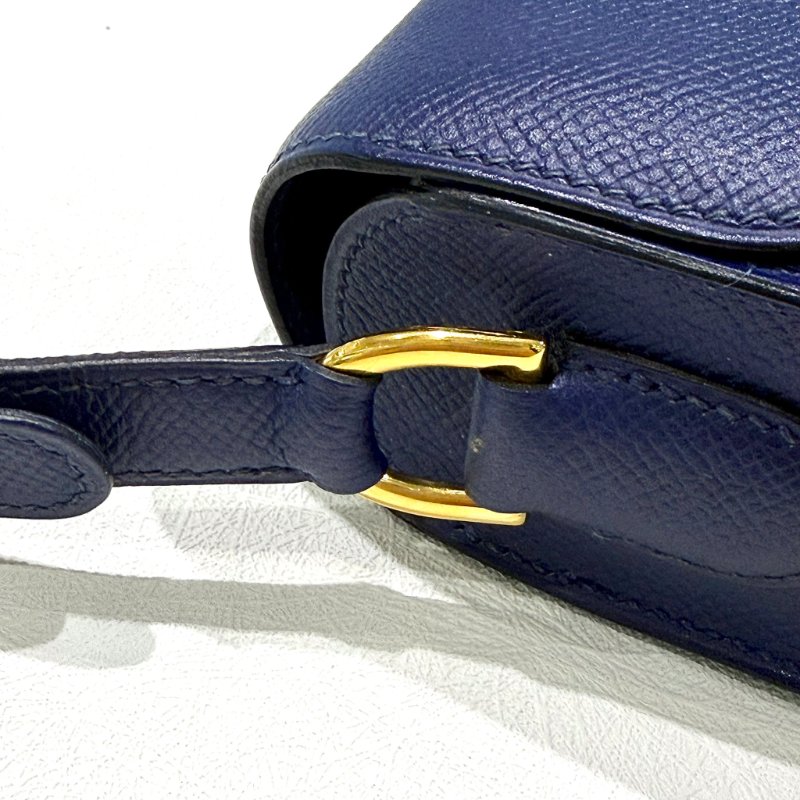 HERMES - 73藍Epsom mini Cherche Midi豬鼻斜背包-10