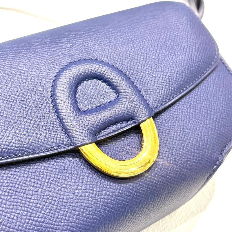 HERMES - 73藍Epsom mini Cherche Midi豬鼻斜背包-12