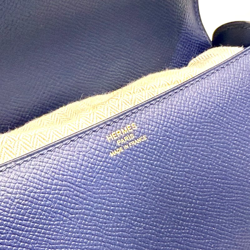 HERMES - 73藍Epsom mini Cherche Midi豬鼻斜背包-15