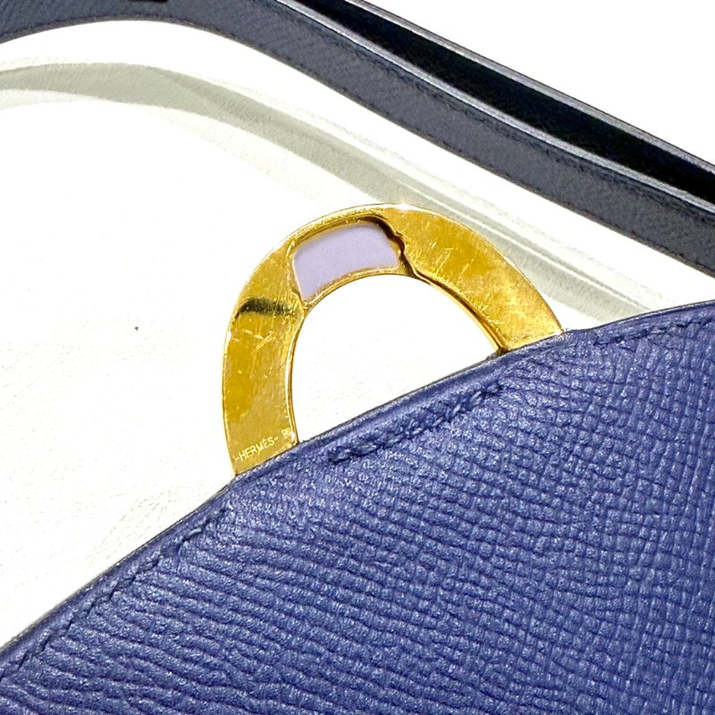 HERMES - 73藍Epsom mini Cherche Midi豬鼻斜背包-16