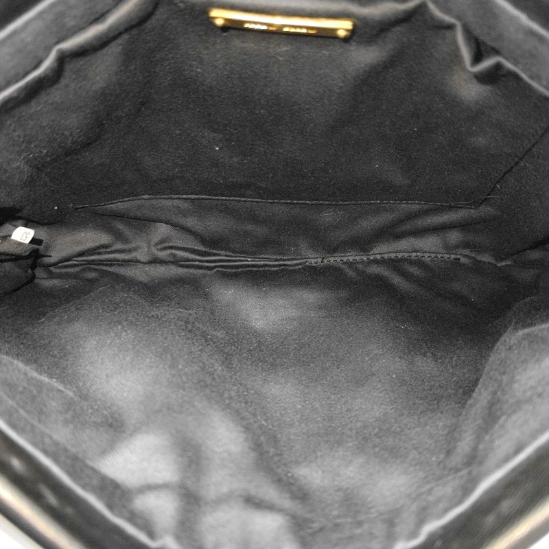 Miu Miu黑色羊皮手拿包金色五金 9.8新-6