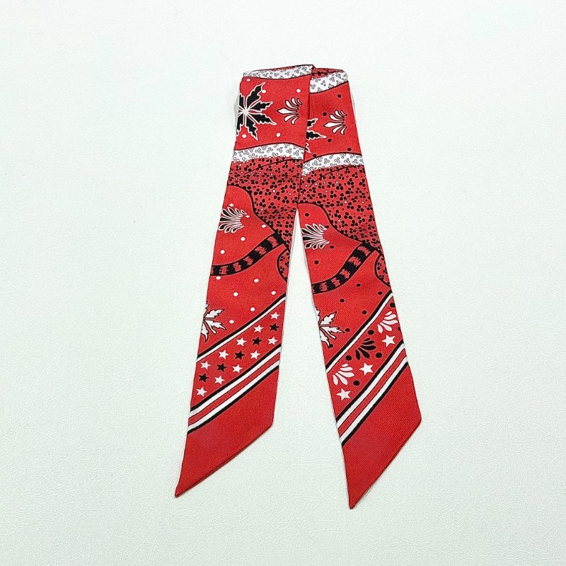 HERMES - 紅色 Twilly, "Les Léopards"-0