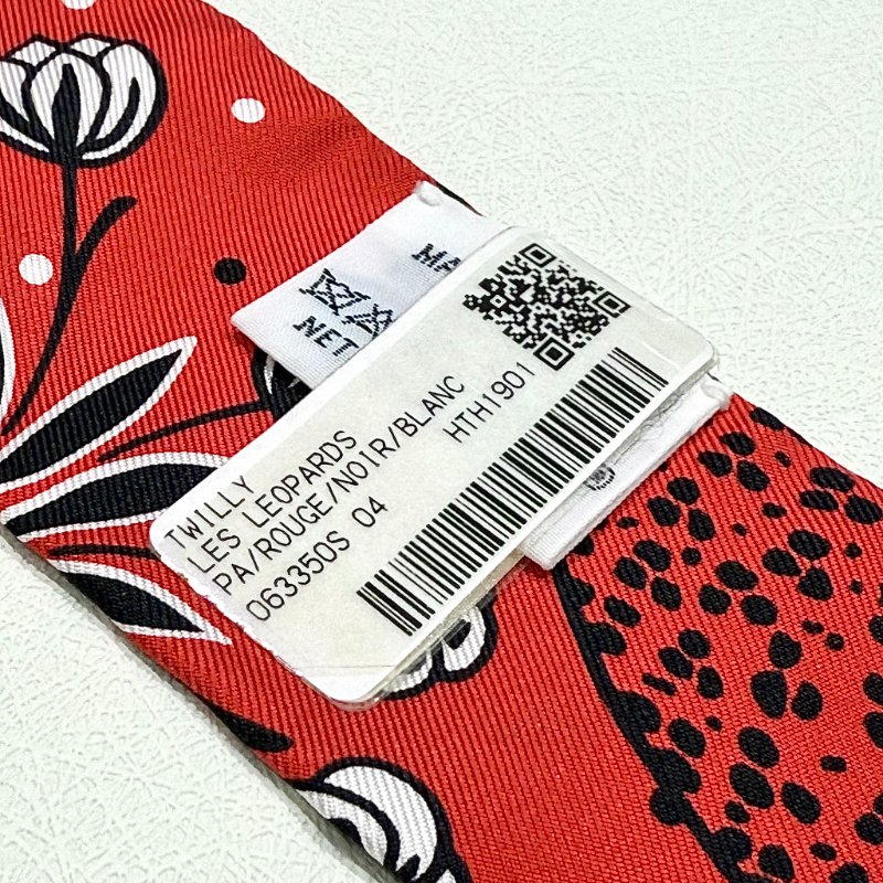 HERMES - 紅色 Twilly, "Les Léopards"-8