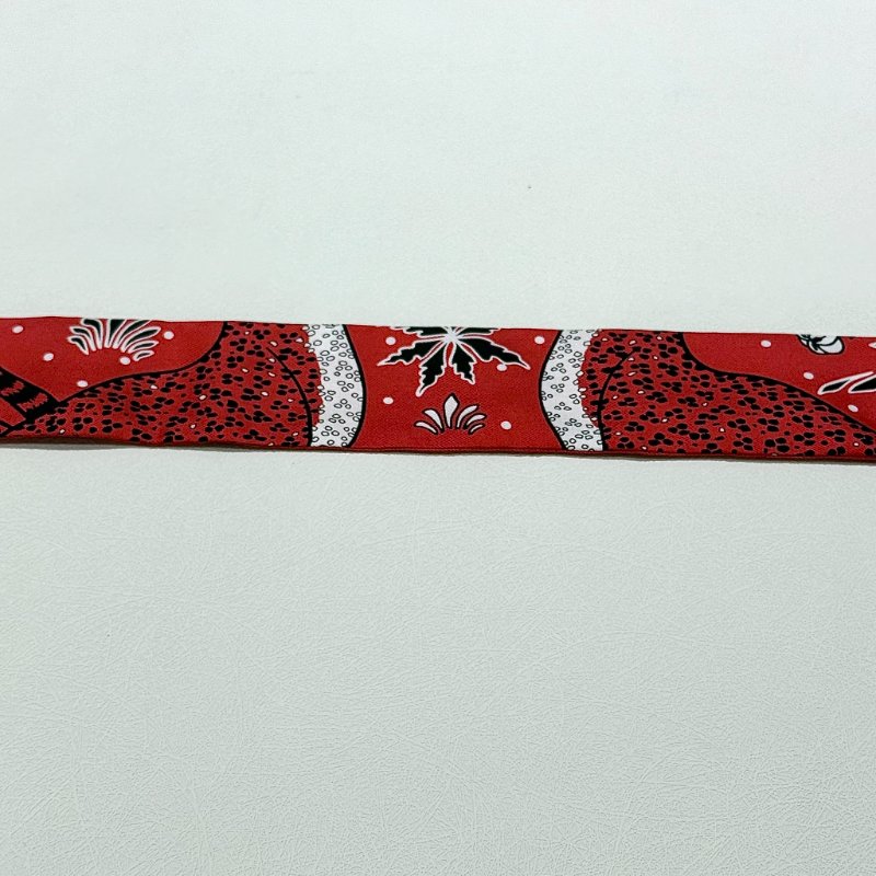 HERMES - 紅色 Twilly, "Les Léopards"-9