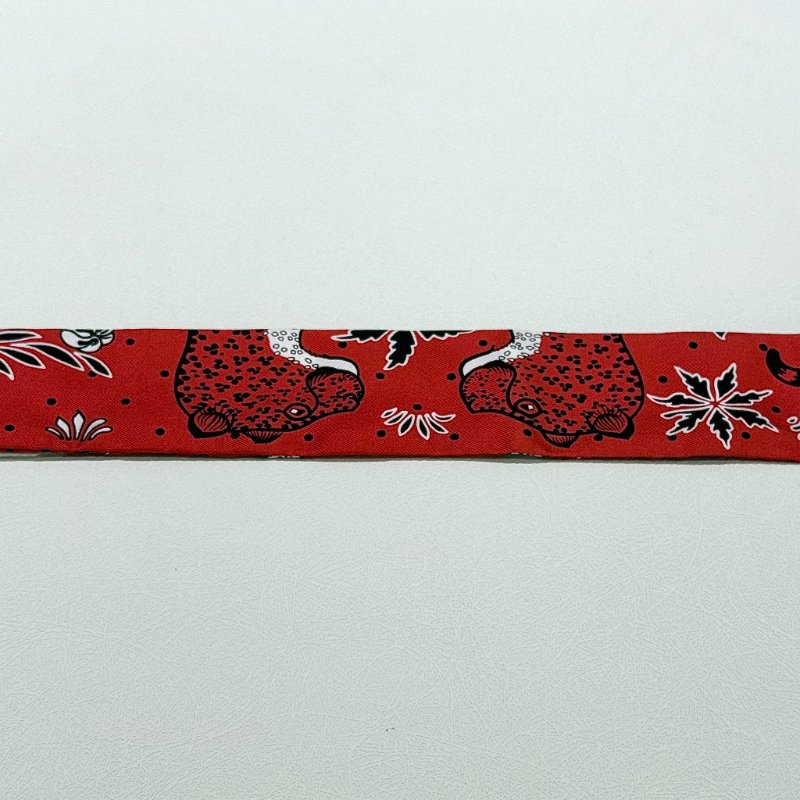 HERMES - 紅色 Twilly, "Les Léopards"-10