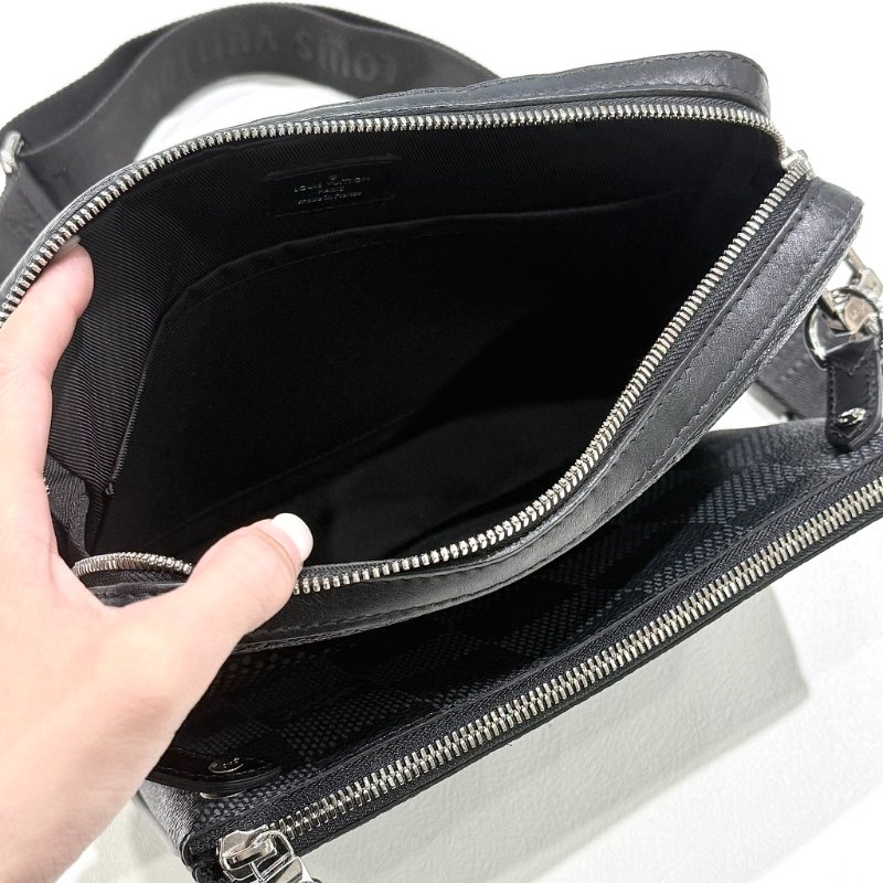 Louis Vuitton - 黑灰色棋盤格三合一郵差包-4