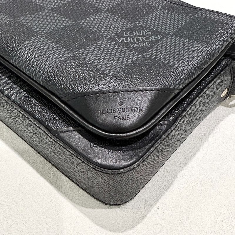 Louis Vuitton - 黑灰色棋盤格三合一郵差包-10