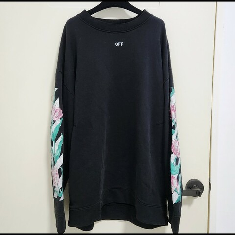 Off-White 荊棘玫瑰花長袖大學T