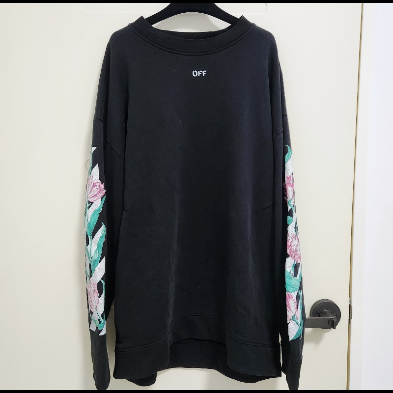 Off-White 荊棘玫瑰花長袖大學T-0