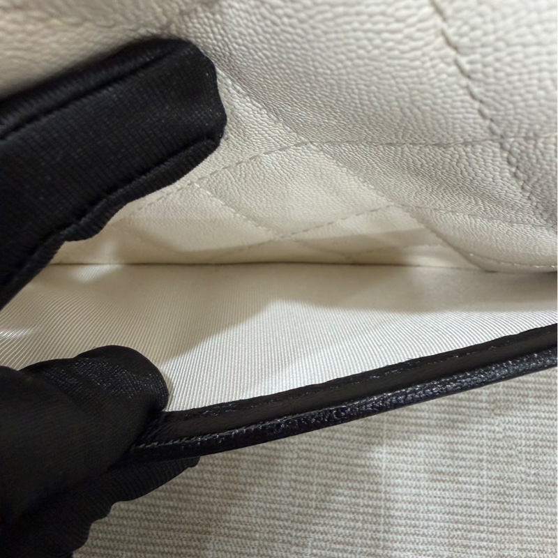 香奈兒CHANEL 2021s荔枝牛皮黑白熊貓色 馬鞍包 郵差包-15