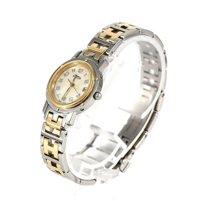 愛馬仕 Clipper Nacle 雙色 CL4.220 SSxGP 石英錶-1