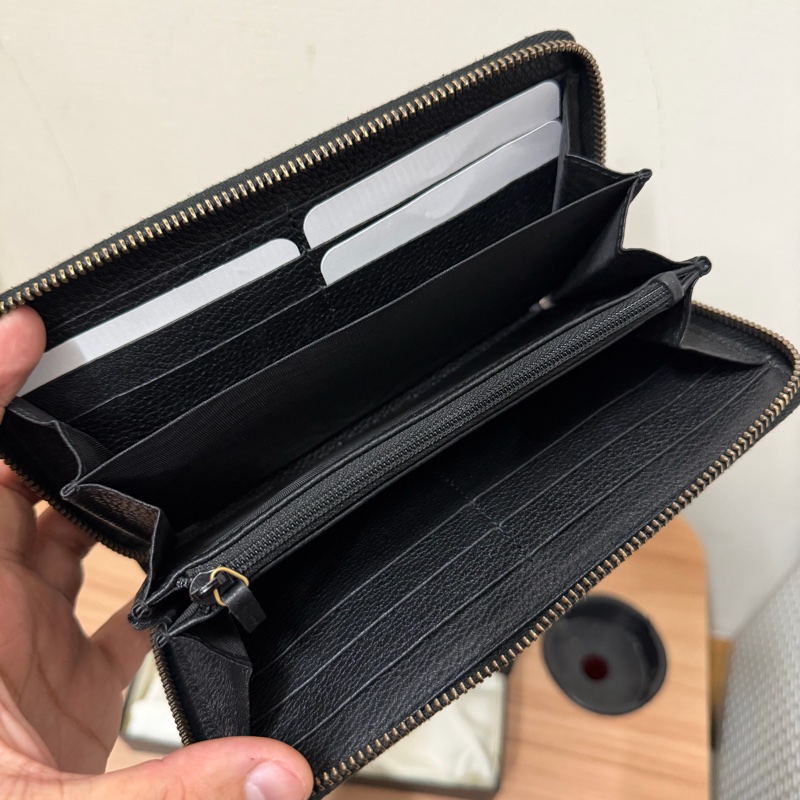 Gucci 綠紅綠織帶標誌拉鍊長夾-黑-6