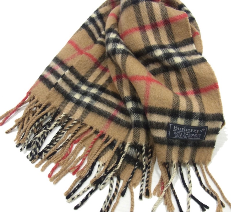 BURBERRY經典格紋羊絨圍巾-1