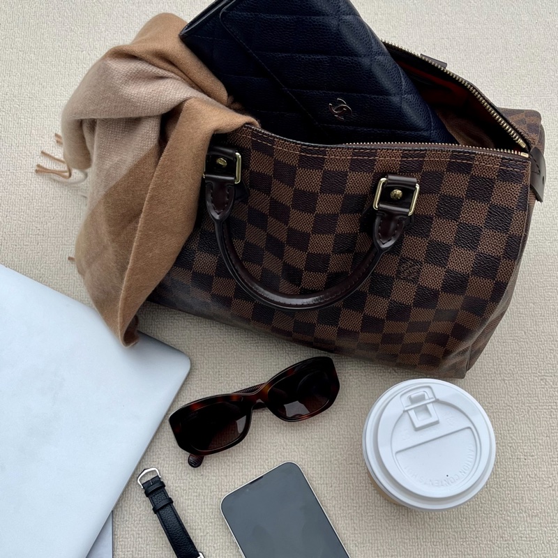 LV speedy 30 棋盤格  波士頓包 手提包-0