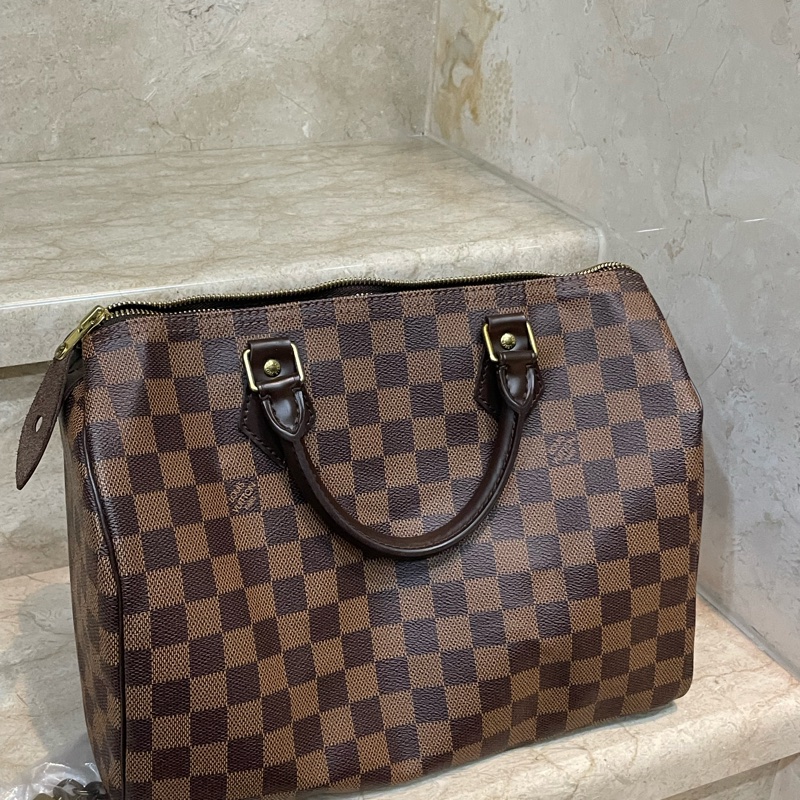 LV speedy 30 棋盤格  波士頓包 手提包-7