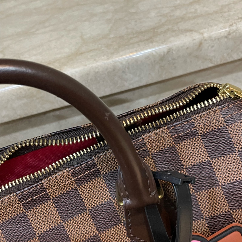 LV speedy 30 棋盤格  波士頓包 手提包-11