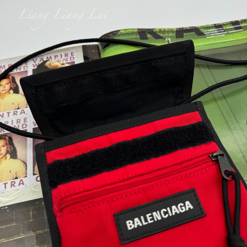 Balenciaga 巴黎世家 紅色尼龍斜背小包-7