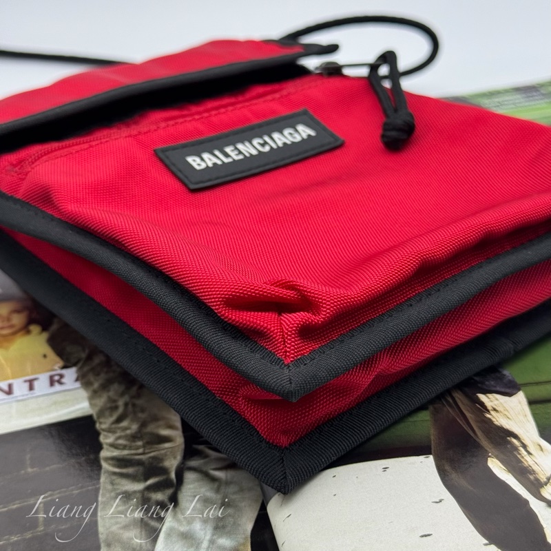 Balenciaga 巴黎世家 紅色尼龍斜背小包-16