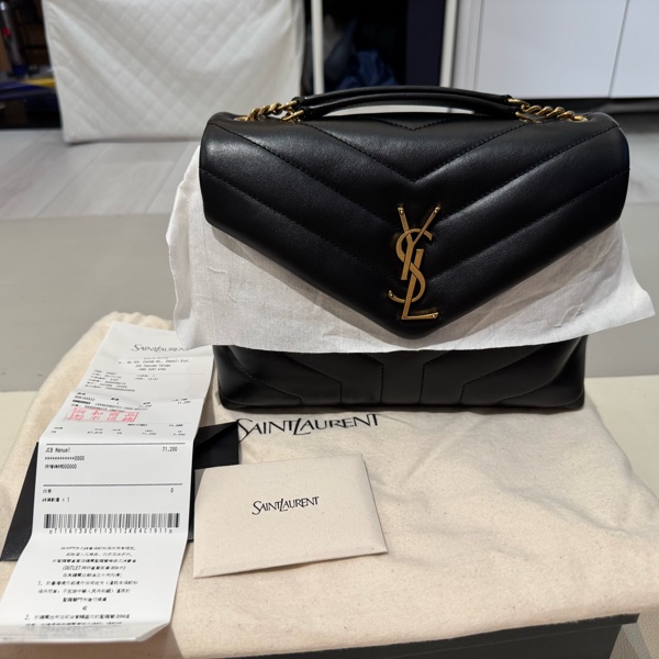 全新YSL LOULOU中款 肩背 斜背 鏈條-17