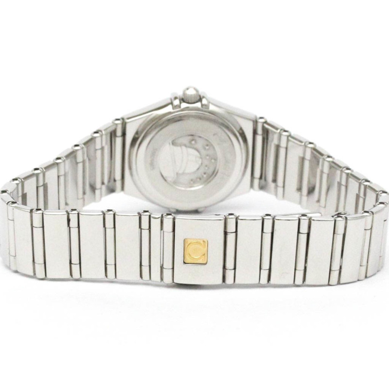 歐米茄星座系列鑽石珍珠母貝錶盤精鋼石英女錶 1566.76 拋光-4