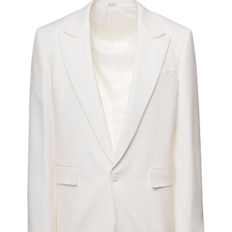 Alexander McQueen ivory wool blazer jacket 48 西裝外套-0