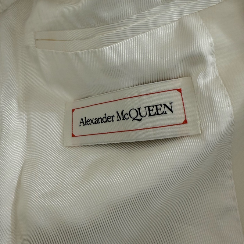 Alexander McQueen ivory wool blazer jacket 48 西裝外套-6