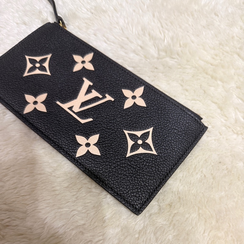 LV 全牛皮超耐用 拼色壓紋老花 拉鍊長夾 鈔票可直接放 不需對折-1