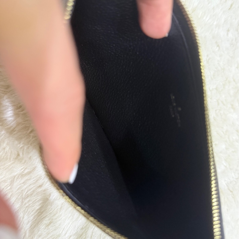 LV 全牛皮超耐用 拼色壓紋老花 拉鍊長夾 鈔票可直接放 不需對折-9