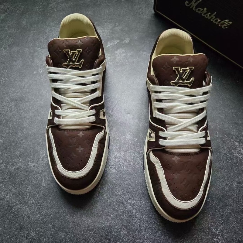 LOUIS VUITTON 路易威登 LV TRAINER TYLER 白棕巧克力 7.5碼/41.5-1