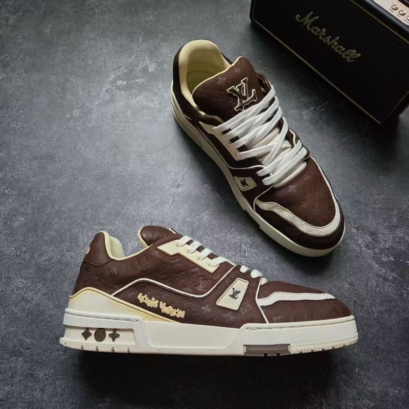 LOUIS VUITTON 路易威登 LV TRAINER TYLER 白棕巧克力 7.5碼/41.5-3