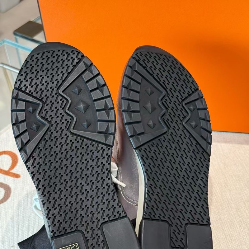 愛馬仕Hermes  銀色全皮款運動休閒鞋 37碼鞋子  全新擱置品 未使用-5