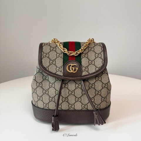 GUCCI Ophidia迷你背包 米色/烏木色 795221 96IWG 8745